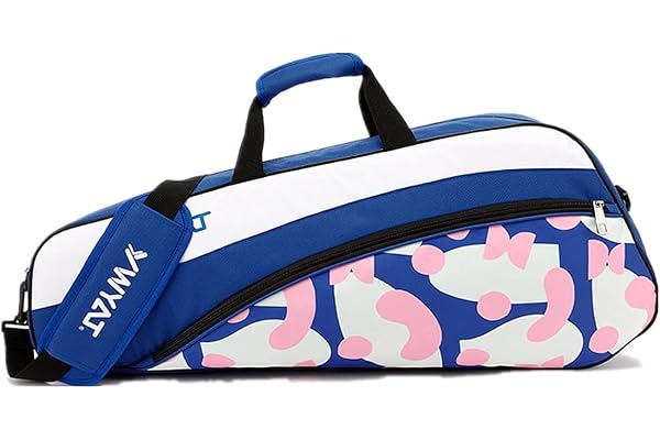 UNISTRENGH 3 Sac De Raquette De Tennis avec BandoulièRe RéGlable Et DéTachable, Sac De Raquette ImperméAble, LéGer Et Spacieux pour Le Tennis Et Le Badminton