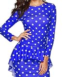 iHENGH Damen Frühling Sommer Rock Bequem Lässig Mode Kleider Frauen Röcke Sexy Taille Und Knielanger Rock Mit Langarm Minikleid