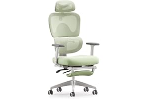 MUSSO E600SE Ergonomiczne krzesło biurowe, 3-stopniowa regulacja odcinka lędźwiowego kręgosłupa lędźwiowego, regulowany podłokietnik i zagłówek z podnóżkiem, szyte na miarę dla kobiet, ochrona