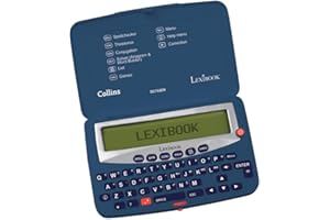 LEXIBOOK, The Collins English Dictionary, 13th Edition-Electronic Pocket Spellchecker, Thesaurus, Crossword, Conjugation, Anagram Solver, Words Games, with Battery, Blue/White, DC753EN