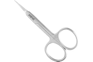 5RIDGE Nail Scissors, Professional Stainless Steel Curved Cuticle Sharp Dead Skin Manicure Scissors, Pointed Beauty for Trimming Eyebrows, Nose Hair, Finger & Toe Nail Care