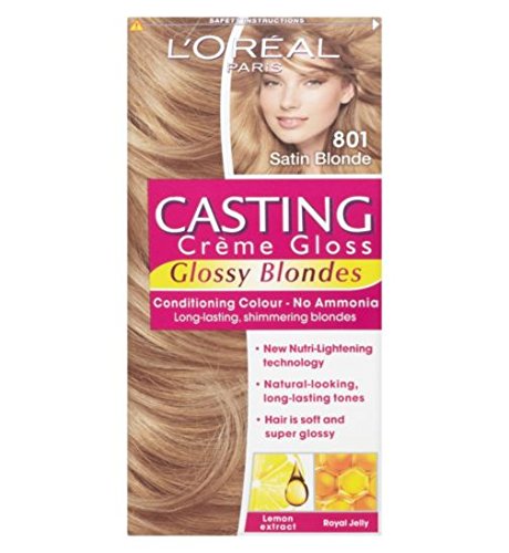 L'Oreal Paris Casting Creme Gloss Hair Colour - Satin Blonde (Number 801), Pack of 3