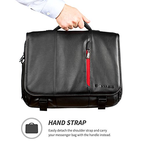 Laptoptasche, Snugg – Schwarze Notebooktasche – Umhängetasche für Laptops mit einer Bildschirmdiagonale von bis zu 17 Zoll - 6