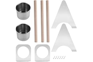 Sheens Perchoir à Oiseaux, Support interactif de Formation en Triangle avec Barre Debout en Bois pour perroquets Jouets avec gobelets d'alimentation pour Petits Cockatiels Conures perruches Pinson