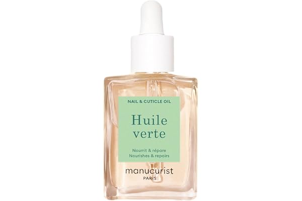 Manucurist - Huile Verte Ongles - Huile Cuticules Ongles- Nourrit & Régénère Ongles & Cuticules - Favorise la Repousse - Mélange 6 Huiles, 99% Bio Oil - 15ml - Vegan & Made in France