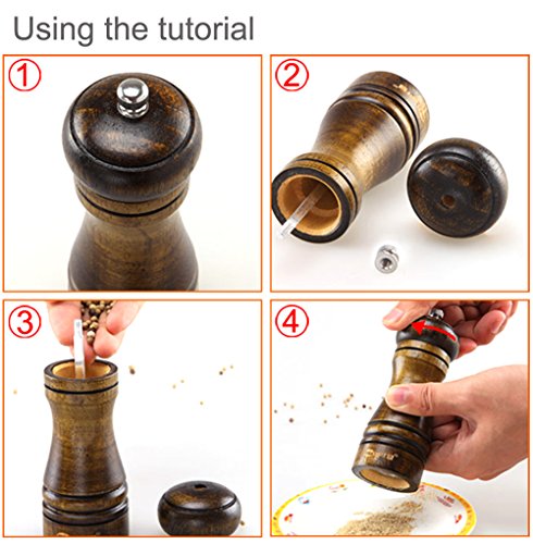 Nature Gewürzmühlen Eichenholz 5.7 * 1.96 Zoll Pfeffermühle Salzmühle - 5