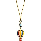 Simagift Evil Eye Beaded Colorful Balloon Design Car Rear View Mirror Ornament Gift Keychain