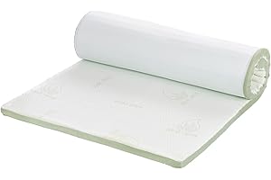 ‎VITAPUR Vitapur Aloe Vera Topper - 70 x 190 cm, 4 cm Memory Foam with Pyramid Structure, Aloe Vera Fragrance, Washable, Mattress Topper, Mattress Topper