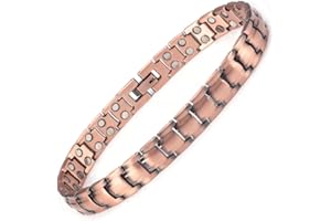 ENERMAGIX Bracelet de cheville magnétique en cuivre pur pour homme avec aimants pour 26 cm/10 mm, cadeau de fête des pères, Cuivre