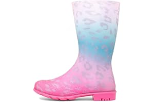 Shoe Zone - Dew Girl Multi Coloured Pastel Leopard Print Welly