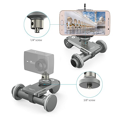 Andoer Kingjoy PPL-06 motoris     lectrique 3 roues vid  o poulie voiture Dolly Rolling Slider Skater pour Canon Nikon Sony DSLR cam  ra   Clip support Smartphone pour iPhone 7 7s 6 6s Samsung Huawei