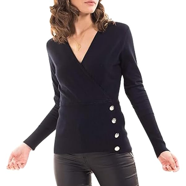 Pull Morgan Manches Longues - Détail Zip Col V - Viscose Polyamide - Maille Fine