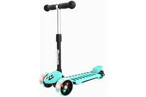 wheoZ Trottinette Enfant 3 Roues Allumer pour Débutants Trotinette 3-8 Ans Garçon et Fille Cadeau Roues Lumineuses et Guidon Réglable sur 3 Niveaux Légère Charge Maximale 50 KG