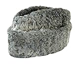 graue persianer jacke Handgearbeitet in Russland Herren Schiffchen Persianer Karakul Pelzmütze (55, Grau)