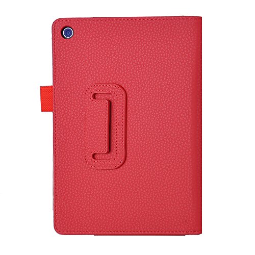 ASUS ZenPad 8 Z380M hülle, iBetter® ASUS Z380M hochwertiges PU Leder Etui hülle Tasche Case- mit Standfunktion, super 360° Anti-Wrestling, ist für ASUS ZenPad 8 Z380M 8.0 Zoll Tablet PC perfekt geeignet,Rot - 3