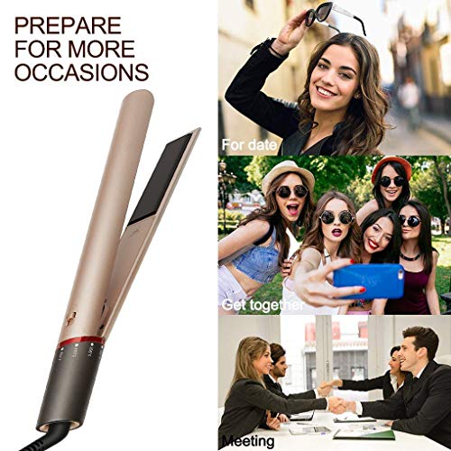 Hair Straighteners   Curling Tongs Tourmaline Ceramic Cylindrical 2 in 1 roll Straight Dual-purpose Electric Splint Fast Hair Styler   Dual Voltage and Safety Lock