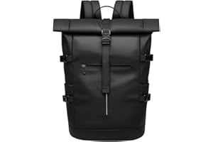 GYakeog Zaino da Viaggio 15.6 Pollici Zaino Porta PC Impermeabile Zaino Uomo Lavoro per Viaggio Escursionismo Campeggio Università-Nero