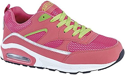 Ladies Concept Air Bubble Max 90 Running Trainer RUSHOUR Fitness Shock Absorbing Sports Gym Shoes Size 3-8 (UK 5, Coral Lime)