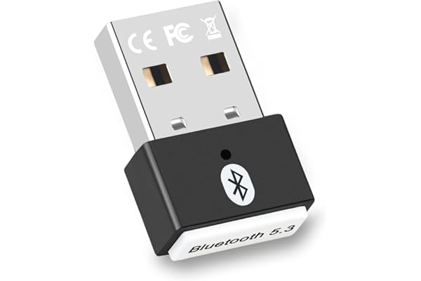 Dongle Bluetooth 5.3, Cle Bluetooth pour PC Faible Latence Compatible avec Windows 11/10/8.1/7, Supporte Casque, Souris, Manette, Clavier, Imprimantes, PC, Smartphone, Tablette USB
