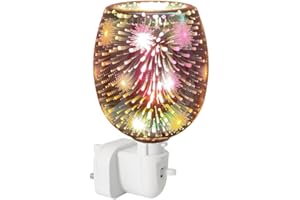 CLIPLANYARD Electric Wax Melt Burner Plug In Wax Melt Burner, Electric Oil Burners for Wax Melts, 3D Oil Burner Wax Burner Fragrance Wax Burner, Night Light Oil Lamp Aroma Decorative for Home Decor(Fireworks)