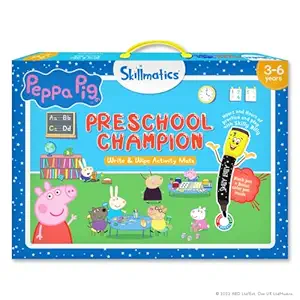 Skillmatics Peppa Pig Preschool Champion | Reusable Activity Mats | Educational Game with 2 Marker Pens | Gifts for Kids Ages 3 to 6