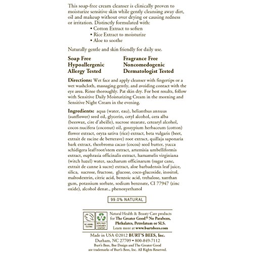 Burt’s Bees Reinigungslotion für Empfindliche Haut mit Baumwollextrakt, 1er Pack (1 x 170 g) - 5