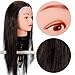 18'' Off Black #2 , Female Barber Hairdresser Hair Hairdressing Hair Cutting Student Practice Training Head Doll Mannequin , with Clamp Holder