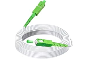 Speedoptic – Cable de fibra óptica Movistar Jazztel Vodafone Orange Amena Masmovil Yoigo – SC/APC a SC/APC – Extensor de liga (0,5 metros) (10 metros)