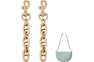 UNICRAFTALE 2 STK Taschen Verlängerungsketten Kurz 12cm Antik Goldene Crossbody Schultertaschenriemen Verlängerungsketten Mit Drehbarer Augenschraube Ersatz Karabinerhaken Für Taschenriemen