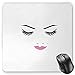 Produktbild BGLKCS Eyelash Mauspads,Closed Eyes Pink Lipstick Glamor Makeup Cosmetics Beauty Feminine Design,Standard Size Rectangle Non-Slip Rubber Mousepad,Fuchsia Black White