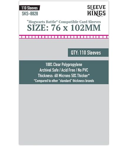Sleeve Kings Premium Kartenhüllen – 76x76 Mm, 110 Stück, Extra Dick (60µm), Passend Für Hogwarts Battle Square