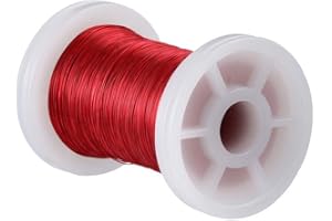 BNTECHGO 34 AWG Magnetdraht – emaillierter Kupferdraht – emaillierter Magnetwickeldraht – 56.7 g – 0.000 cm Durchmesser, 1 Spule, rot, weit verbreitet für Transformatoren, Induktoren