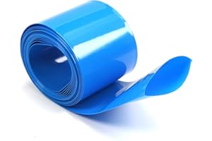 Othmro - Tubo Plástico Termoretractil de PVC, 35 mm/38 mm, Ancho Plano, 10 m/5,5 m/2,5 m, Color Azul