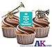 Produktbild Keep Calm and Play Trompete, TRUMPET Mix – essbar Stand-up Cupcake Topper (Pack von 12)