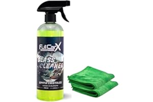 AutoFullCar - Kit de nettoyage pour vitres de voiture FullCarX - Glass Cleaner FullCarX 750 ml + 2 chiffons en microfibre - Séchage rapide, brillance durable, nettoie vitres pare-brise miroirs