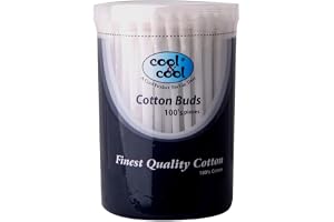 Cool & Cool Ear Buds -100's - Round Thick Tips,Cotton Swabs,100% Cotton,Double Tipped,Hygienic,Gentle & Safe Swabs for Ears - Assorted