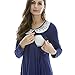 Bearsland Women's Maternity and Nursing Long Sleeves Tee Blue UK Size 14-16