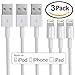 Price comparison product image Lightning Cable, IWAVION 3Pack 3FT/1M 8 Pin USB Data Sync Cord Charger Cables for Apple iPhone 7, 7 Plus, 6s plus, 6s, 6 plus, 6, 5s, 5c, 5, se, iPad Air, iPad Mini/Air, iPod Touch/Nano (White)