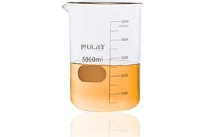 ULAB Glas Berker 5000ml, Borosilikatglas Becher mit Graduierung für Labor, Küche, Schule UBG1024