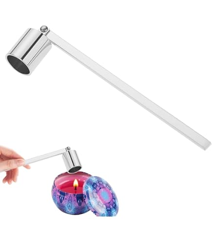 Estintore Per Candele In Acciaio Inox - Spegnicandele Con Manico Lungo, Argentato - Foto 4