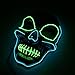 Produktbild Queta LED Beleuchtung Maske Halloween Scary Maske Leuchtenden Schädel EL Draht Leuchtmaske Fest Karneval Kostüm Party (Grün+Blau)