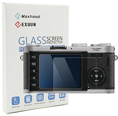 Maxhood (2-Pack) Leica X1 X2 Tempered Glass Screen Protector, Optical 9H Hardness 0.3mm Ultra-Thin DSLR Camera Screen Protector Glass for Leica X1 X2