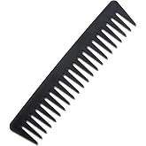 Wide Tooth Carbon Comb, Professional Hairdressing Combs | Antistatic Heat Resistant Hair and Beard Comb Hairdresser Men Women