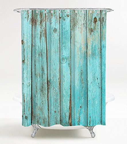 Duschvorhang Lumber 180 x 200 cm, hochwertige Qualität, 100% Polyester, wasserdicht, Anti-Schimmel-Effekt, inkl. 12 Duschvorhangringe