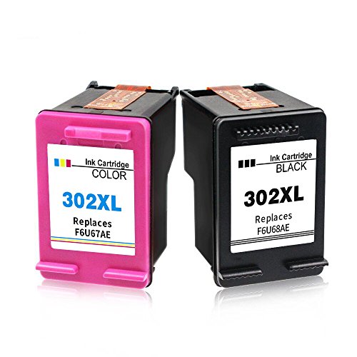 Kyansin 302 XL Reconditionné Cartouche d'encre pour 302XL 302 Cartouche d'encre F6U68AE / F6U67AE Compatible avec HP Envy 4520/4521/4522/4523/4524 HP OfficeJet 3830/3831 (1 Noir, 1 Tricolore)