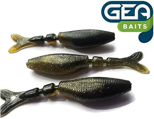 3X Lures 3.35" Jig Heads Drop Shot Perch Pike Fishing Bait (Black-Gold)