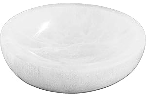 NKlaus Cuenco de selenita de 14 x 4 cm – Bandeja de carga natural para piedras preciosas, joyas y cristales, ideal para limpieza de energía y decoración espiritual