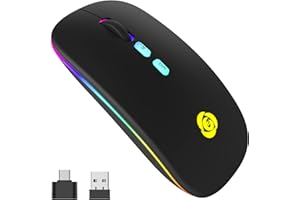 CC Store Kabellose Maus, Bluetooth-Maus mit Typ-C USB-Empfänger 2,4 GHz USB-Empfänger, 7 Farben, Schlanke Wireless-Maus 3 DPI 800/1200/1600 Kompatibel mit PC/Laptop/Windows