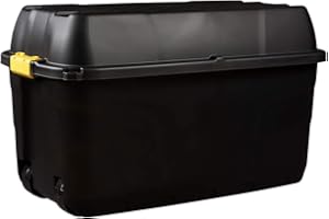 Heavy Duty Large Storage Box with Lid, 175L – Lockable Storage Box Great for Indoor & Outdoor Storage – Storage Containers with Wheels by UK Business Supplies
