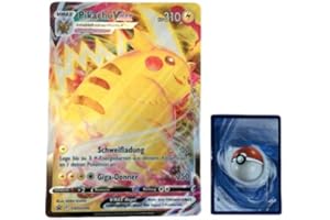BB-Toy-Trades TCG PKM Sammelkarte XXL Black Star Promo Karte Gigadynamax Pikachu SWSH286 - DEUTSCH - Fullart Holo Mega Jumbo Oversize Einzelkarte mit BB-Toy-Trades Sleeve (Gigadynamax Pika DE)